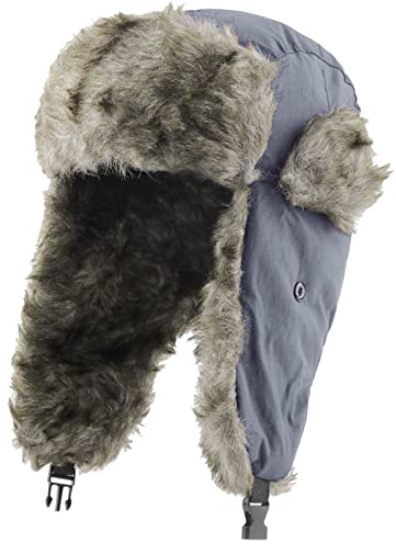 DUHGBNE Thunder Head-Mütze kalte Kappe wasserdichte Skerohr für Männer Baseballmützen Fliegermütze Jungen (Grey, One Size)