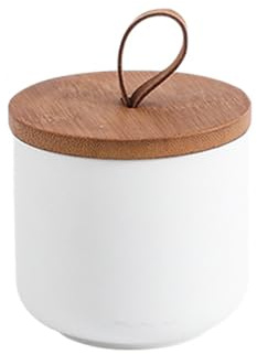 shilanmei Bocal de conservation alimentaire Bocaux en céramique Bocaux de cuisine avec couvercle à joint étanche pour grains de café sucre épices comptoir service (Blanc 260ml)