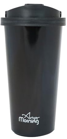 Alla morgontermosar i rostfritt stål, vakuum termisk karaff, läckagesäker isolerad kaffekaraff, varm och kall dryckesdispenser dubbelvägg, 12 timmars värmehållning (svart, 500 ml)
