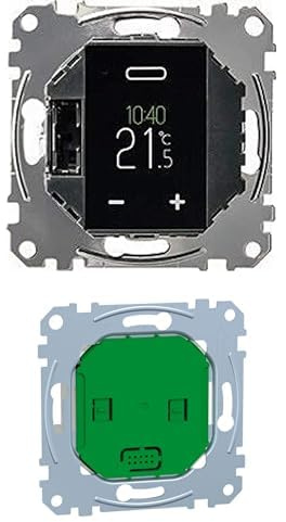 Bundle aus Schneider Electric Merten MEG5776-0000 Unterputz Temperatur regler, Touchdisplay + Schneider Electric Merten Connected Raumtemperaturregler-Einsatz,Unterputzeinsatz, 2A, Zigbee, Smart Home