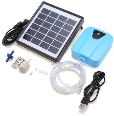 Kisangel Solarbetriebene Luftpumpe Für Teich Und Aquarium Sauerstoff-luftpumpe Mit Regelventil Energiesparend Und Langlebig Für Hydrokultur Und Fischteiche