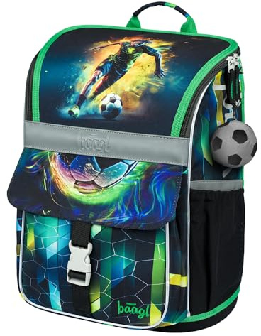 Baagl Schulranzen Jungen Mädchen für 1. Klasse - Ergonomische Schultasche für Kinder - Schulrucksack mit Brustgurt - Grundschule Ranzen Tornister