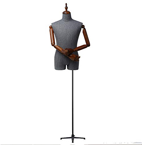 CCYENG Schaufensterpuppe, Schneiderpuppe, Torso, männliche Schneiderpuppe, Schneiderpuppe mit Holzarm, Puppen, Schlüsselbein, Display, Mode-Schaufensterpuppen