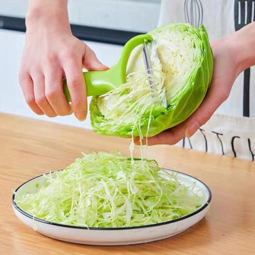Green Cabbage Shredder,Vegetable Cutter Cabbage Slicer, Stainless Steel Fruit Vegetable Potato Peeler Cabbage Graters Kitchen Must Have for Home Restaurants 18 * 12cm Graters, Peelers