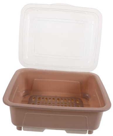 PRETYZOOM Caja de Almacenamiento de Cubiertos para Encimera de Cocina con Tapa Organizador de Platos para Secar Vajilla Soporte para Utensilios de Cocina