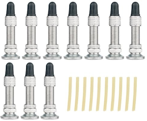 Ymxygz 10 Sets Ersatz-fahrradventil-Set -ventil-gummischlauchkern, Inkl. Ventilkern, Dichtungsring, Ventilring Und Ventilkappen