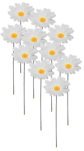 BESPORTBLE Garden Stakes Stake Metal Flowers For Decorative Ornaments Decoration Outside Colourful Flower Lawn Patio for Outdoor Use 10Pcs Daisy Decor Art Small Gardening Ground Inserts Durable Yard