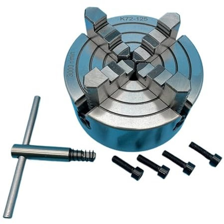 DAISHUJIE Drehfutter K72-125 Drehfutter 125mm 4 Backen Unabhängiges Spannfutter Manueller Typ Metall Rollfutter