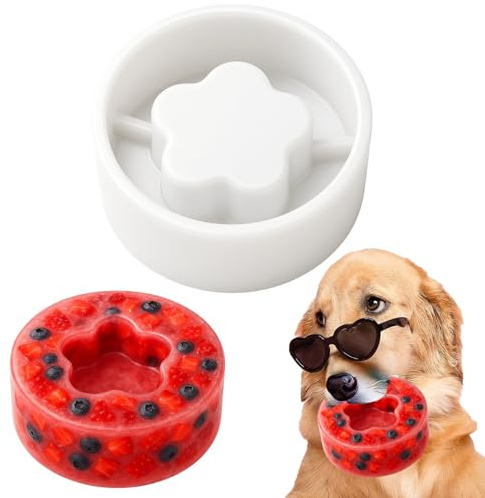 Mity rain Moules à friandises pour chien, friandises glacées pour saveurs personnalisées, fruits et eau pour garder les chiens au frais, moule à glaçons en silicone pour jouets à mâcher d'été, cadeau