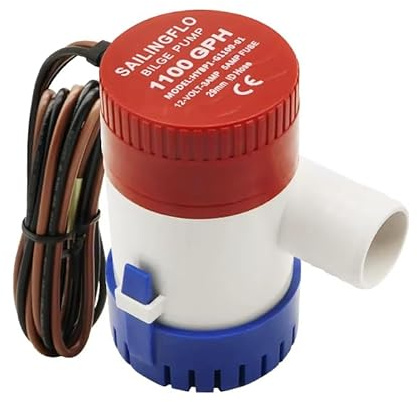 12V Bilge Pump-1100 GPH 1-1/8 Inch(29mm) Outlet, Non-Automatic Submersible Marine Bilge Water Pump Anti-airlock Outdoor Accessories for Boat, Pool, Yacht, RV