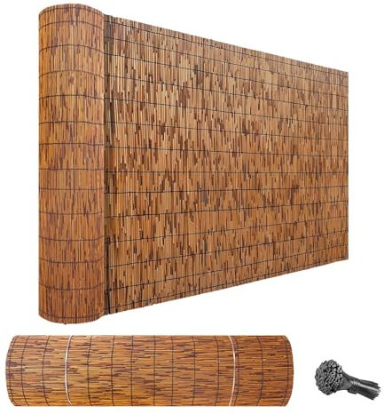 Générique Occultant Brise Vue en Bambou, Jardin Roseau Brise-Vue, W:50-160cm L: 100-1500cm, Brise Vue Balcon avec Attaches Zip, Naturel Brise-Vue pour Exterieur Terrasse Balcon(50 * 100cm)