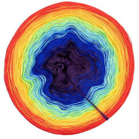 Bobbel Regenbogen • Farbverlaufsgarn 3-/4-fädig • 800 bis 2000 Meter • Wolle zum Häkeln/Stricken (4-fädig, 1200 Meter)