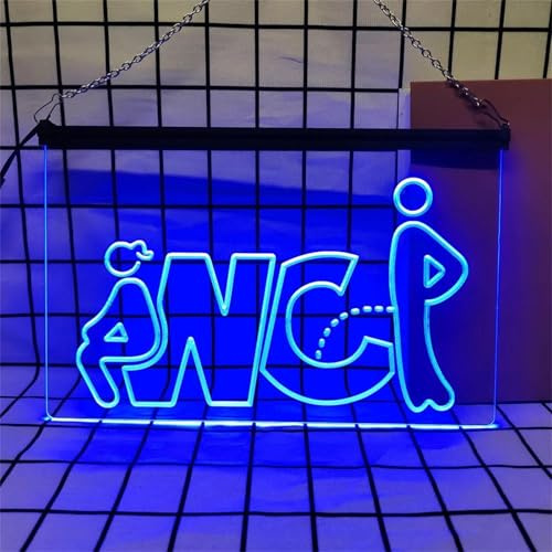 KEYQEEN WC Insegna al Neon per Toilette, luci al Neon a LED RGB con Telecomando dimmerabile per Decorazione murale di bagni, insegna Luminosa alimentata Tramite USB,30x20cm