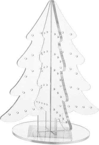 DIKACA Soporte Organizador para Pendientes Forma de Árbol de Navidad en Acrílico, Compacto y Portátil para Exhibir y Ordenar Joyas en Tocadores y Vestidores