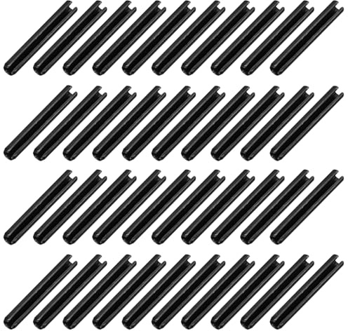 QUARKZMAN 120 Piezas Pasadores De Resorte Ranurados 4/25 Pulgada(4mm) Negro