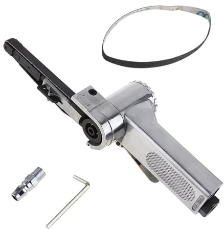 Kit levigatrice a nastro ad aria per officina con cinghie abrasive da 13 pollici Impugnatura ergonomica Motore da 1,5 HP per levigatrice a nastro industriale per levigatrice a nastro industriale per