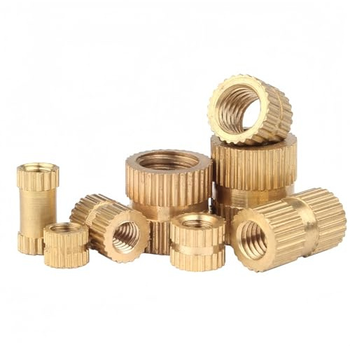 Rummyluck Messing Gewindeeinsatz Rändelmutter Einpressmutter Hot Melt Heat Insert Mutter M3x4x4mm (80 Stück)