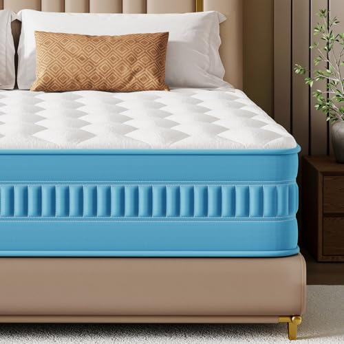 Niqooia Matratze 90x200 Höhe 25cm Federkernmatratze, Härtegrad H4, 7 Zonen Taschenfederkernmatratze mit Hochwertigem Schaumstoff für Ergonomische, knitstoff mit angenehmer Oberfläche