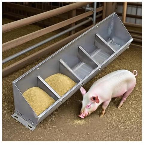 Futtertrog mit Trennwand, Stahlkonstruktion für Schweine, Schafe, Ziegen und Pferde, zum Aufhängen oder Bodengebrauch