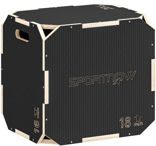 SPORTNOW 3-in-1 Plyo Box mit 3 Sprunghöhen Jumping | Plyometrische Sprungbox, mit Griffen, Kantenfreie Step-Up-Box, plyometrische Plattform, für plyometrisches Training Workout