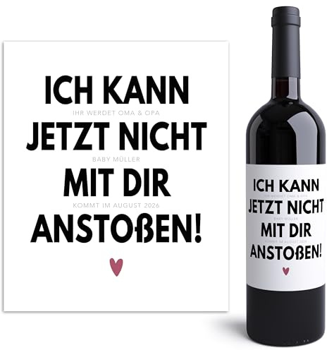 Ihr werdet Oma und Opa Flaschenetiketten personalisiert zum Schwangerschaft verkünden Großeltern Weinetiketten Wein Geschenk Etiketten 2 Stück | 10x12 cm