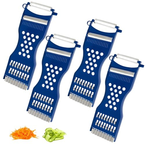 ikBrtaiay 4 piezas de peluquería de verduras, 6 en 1 multifunción, pelador de verduras, 6 en 1, cortador de verduras multifunción, cortador de verduras en juliana, rallador de zanahorias, rallador de