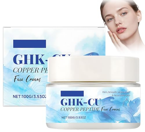 Ghk-cu Crema Viso 100g Pelle Soda, Crema Viso Peptidi Nutrimento Profondo Idratante e Anti-invecchiamento Ridurre le linee Sottili per Uomini Donne per Cura Quotidiana