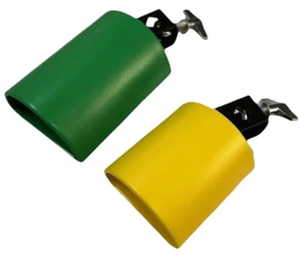 Kuhglocke 2x Handpercussion Kuhglocke Metall Musik Anfeuerungsglocke for Schlagzeug