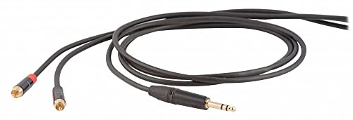Proel DHS530 - Cavo Audio ProfessionaleInsert con connessioni Jack Stereo 6.3mm a 2x spina RCA, Nero (1,8mt)