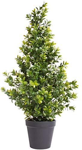 Nova-Nature künstlicher Buchsbaum im schwarzen Kunststofftopf (24 x 60 cm)