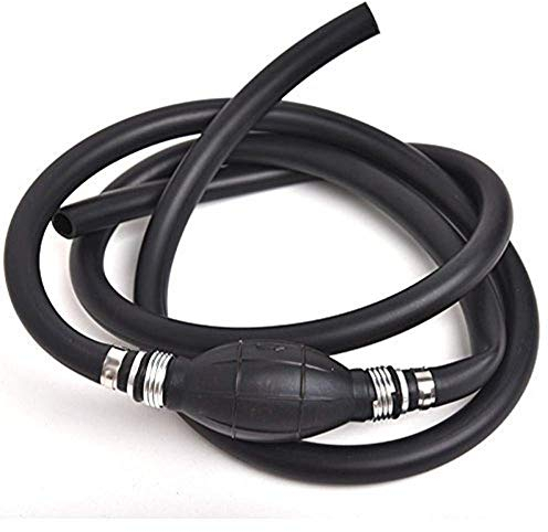 Queta Pompa a Mano Tubo Flessibile del Carburante in Gomma Pompa di Trasferimento del Carburante Manuale Serbatoio del Gasolio per Veicoli da Barca Linea di Aspirazione dell'Acqua Diesel 8mm (Nero)