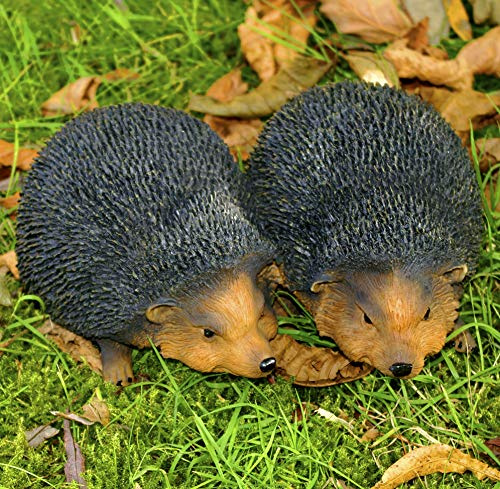 GeKi Trend Igel Paar Garten-Deko Dekofigur wetterfest Kunststein Resin ca. 19 x 21 cm groß