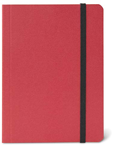 Honsell 31405 Carnet de croquis rouge avec fermeture élastique, format A5, feuille 80 g/m², papier blanc naturel, sans acide, pour toutes les techniques de séchage telles que le crayon, le fusain, le