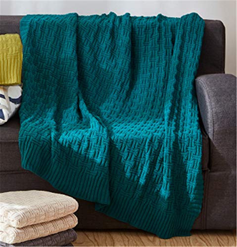 Hayisugal Sofadecke Boho Strickdecke Kuscheldecke Extra groß Überwurf Decke für Bett & Sofa,Couch Wohndecke Tagesdecke Sommer Decke, Dunkelgrün, 120 x 180cm