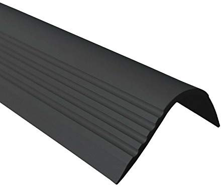 RGPT 52x40mm Bullnose Stair Anti Slip Nosing 46.45 1.18 Meters Length PVC Rubber Angle Step Edge TMW Profiles (Black) (Blackk)