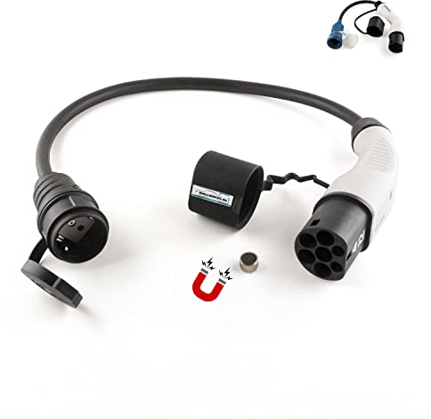 Wallbox24 Adapterkabel 1 Ph 230V 3,6kW Wallbox Stecker Typ 2 auf Schuko mit Magnetfreischalter