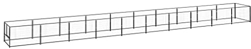 vidaXL Hundezwinger Schwarz 10m² Stahl Hundekäfig Hundehaus Hundehütte Käfig