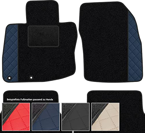 moto-MOLTICO Fußmatten Auto - Velours Autoteppiche | Automatten Set 4-teilig - Auffälliges Design - passend für Honda Civic 2006-2012 5 Türen (Blaues Muster)