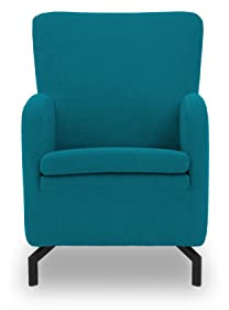 DOMO. collection Sessel Franca, hohe Rückenlehne, türkis | Sessel mit hoher Rückenlehne und Metallfüßen, eleganter Armsessel, 68 x 82 x 93 cm (BxTxH)