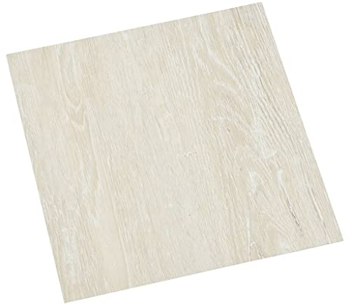 vidaXL 20x PVC Fliese Selbstklebend Bodenbelag Vinylboden Laminat Dielen Planken Vinyl-Fliesen Laminatboden Fußboden Wohnzimmer 1,86m² Creme