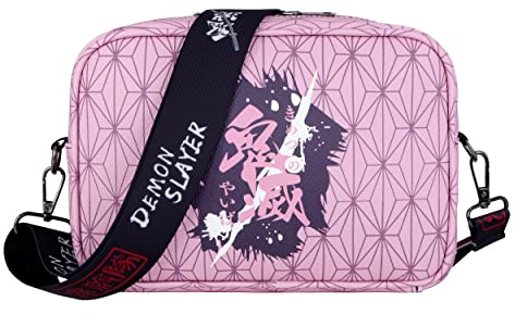 Roffatide Anime Kimetsu no Yaiba Demon Slayer Crossbody Bag Kleine Umhängetasche Sling Bag Girls Crossbody Bag Waterproof Satchel Handbag
