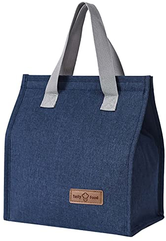 Zimoer Bolsa Térmica Porta Alimentos,Bolso Nevera Térmica Tela,Bolsas Térmicas Para Llevar,Lunch Box Bag, Fiambreras Comida Trabajo,para Adulto Niños Trabajo Oficin (Azul)