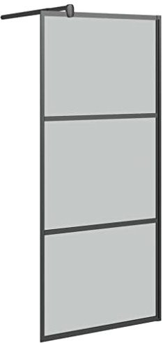 vidaXL Parete Doccia Walk in 80x195 cm in Vetro Scuro ESG Nero