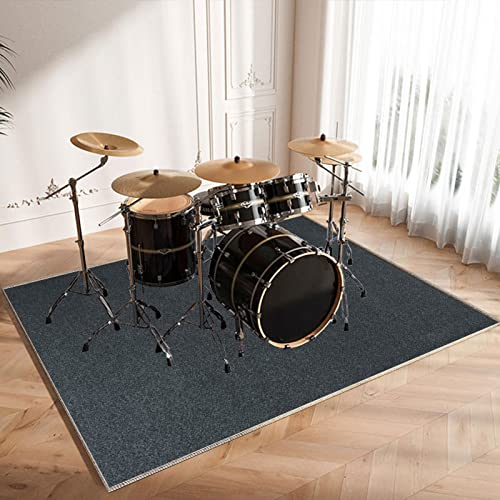 CDVR Schlagzeugteppich 160 x 120 cm Drum Teppich, Schallschutz Teppichmatte, rutschfeste Schallschutzmatte Trommelmatte, Schallschutzteppich Für Bassdrum-Snare für Instrumente Teppich, Grau