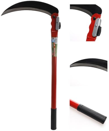 A2ZWORLD - Falce Pieghevole 49cm , Lama 23cm, Alto Giardinaggio Multiuso, Falce da Erba per Diserbo, Falce di Sicurezza Portatile per Escursionismo di Emergenza Attrezzi