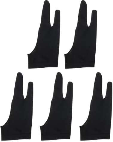 sourcing map 5pcs Artists Drawing Glove for Digital Drawing Tablet, Art Glove for Right/Left Hand, Small 8 x 3 Black