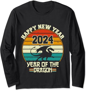 Nouvel An chinois 2024 Année du Dragon Bonne année 2024 Manche Longue