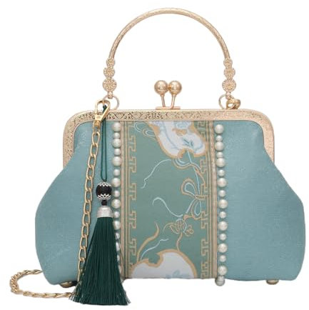 YeBon Retro Shoulder Chain Messenger Clutch Chinese Style Bamboo Embroidered Jacquard Women's Evening Bags