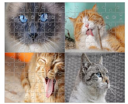 Puzzle Personalisiert,Puzzle Mit Eigenem Foto,Puzzle 1000 Teile,Fotogeschenk Für Jahrestag Geburtstag Weihnachten Valentinstag (4 Bild, 120pcs)