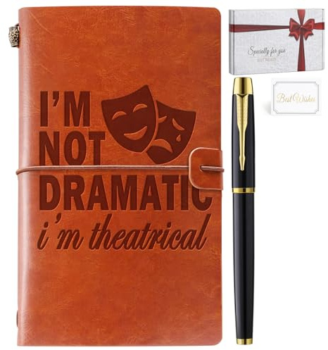 Theater Gifts Musical Theater Gifts Leather Journal Notebook Broadway Gifts for Directors Actors Music Teachers Musicians Funny Gifts for Theater Kids Drama Student Graduation Birthday Christmas